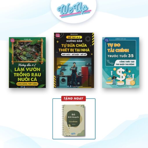 SÁCH - COMBO 4 CUỐN: Sách làm vườn trồng rau nuôi cá, Sửa chữa thiết bị điện, Tự do tài chính và Sổ hành trình kỉ luật